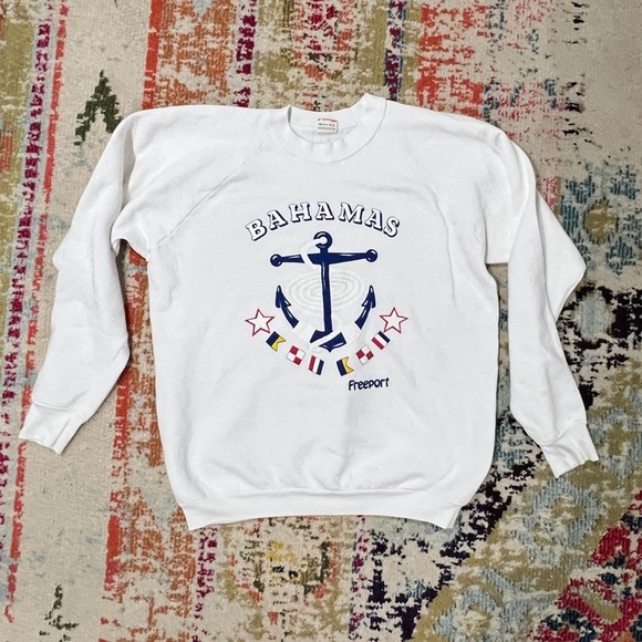 Vintage 80s Freeport Bahamas Destination Vacation 1980s Crewneck Sweatshirt - Picture 1 of 4